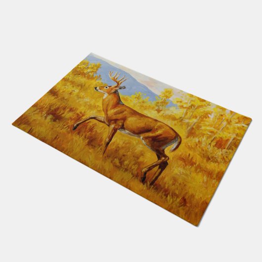 Paillasson Cerf de Virginie à l'automne Forêt d'Aspen (Incliné)