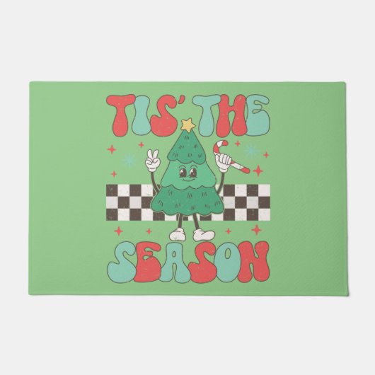 Paillasson C'Est La Saison Arbre de Noël Super Retro Noël (Devant)