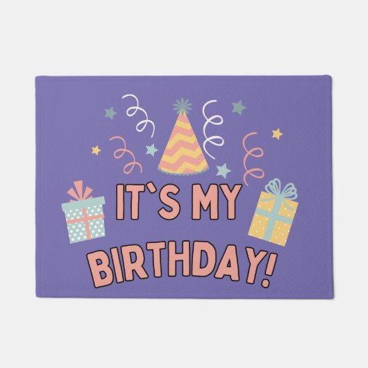 Paillasson C'est ma fête d'anniversaire fête casquette fête c (Devant)