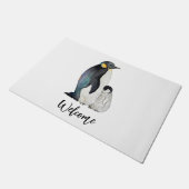 Paillasson C'est une famille de pingouins en aquarelle (Incliné)