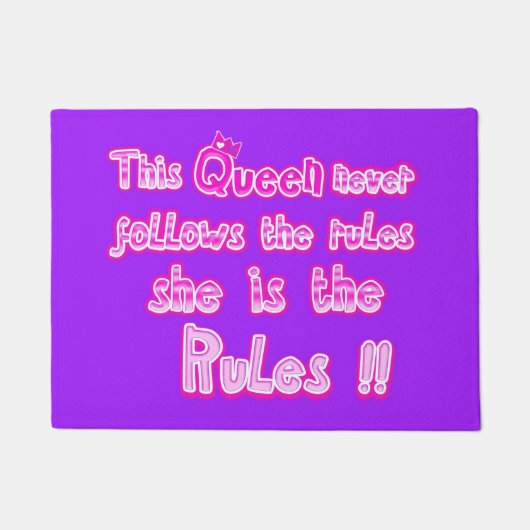 Paillasson Cette reine ne suit jamais les règles violettes (Devant)