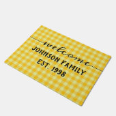 Paillasson Chaleur de Buffle Jaune Chèque Ferme Bienvenue (Incliné)