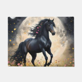 Paillasson Champ de fleur de lune de cheval noir, (Devant)