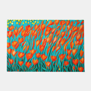 Paillasson Champ de tulipes orange