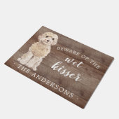 Paillasson Champagne Cockapoo Chien Mat de Porte Personnalisé (Incliné)