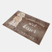Paillasson Champagne Cockapoo Chien Mat de Porte Personnalisé (Incliné)
