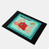 Paillasson Champagne Turquoise Beige Scottie Chien Bienvenue (Incliné)