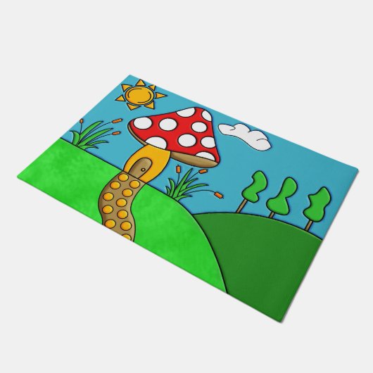 Paillasson champignon rouge mignon (Incliné)