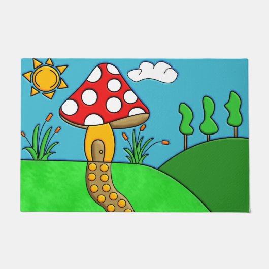 Paillasson champignon rouge mignon (Devant)