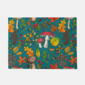 Paillasson Champignons d'automne, feuilles, noix et baies sur (Devant)