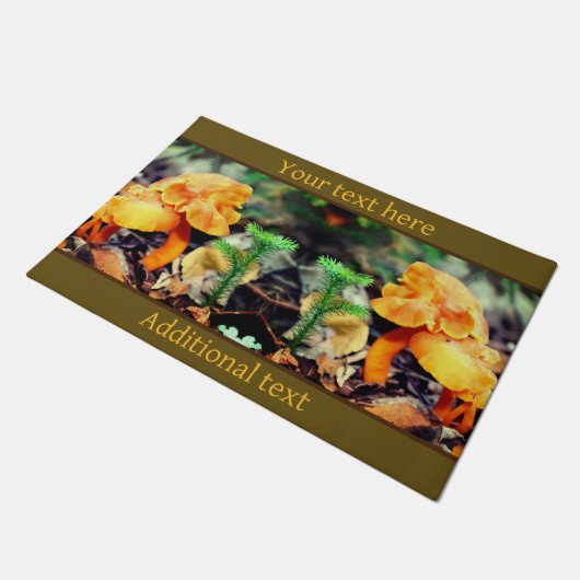 Paillasson Champignons sauvages d'orange pâle Gros plan Perso (Incliné)