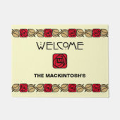 Paillasson Charles Mackintosh Arts & Artisanat Style Rose Fri (Devant)