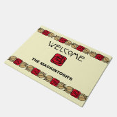 Paillasson Charles Mackintosh Arts & Artisanat Style Rose Fri (Incliné)