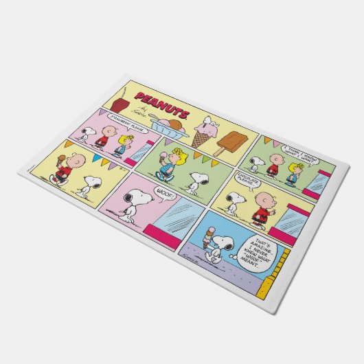 Paillasson Charlie Brown, Snoopy & Sally | Crème glacée (Incliné)