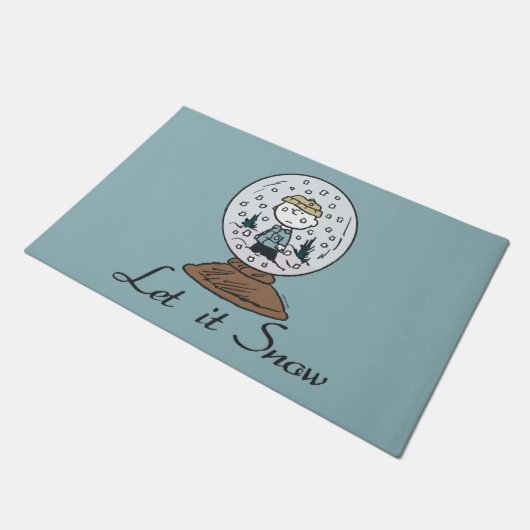 Paillasson Charlie Brown Snow Globe Graphisme - Let It Snow (Incliné)