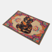 Paillasson Charme Cute Tortoiseshell Chat frontière vibrante (Incliné)