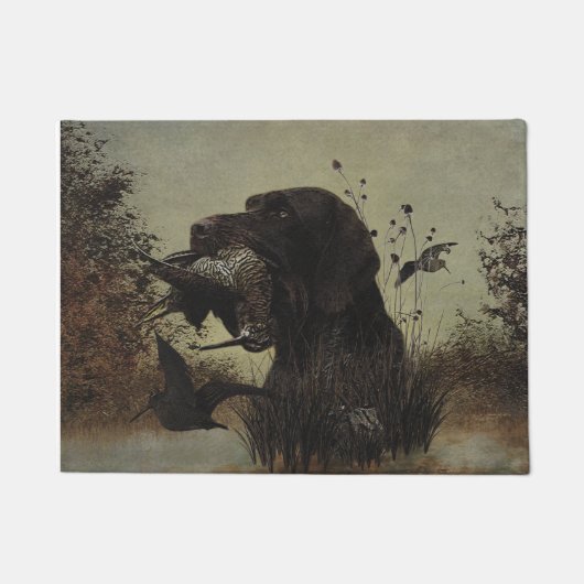 Paillasson Chasse en laine avec pointeur À poils durs alleman (Devant)