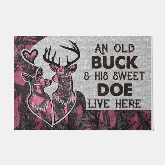 Paillasson Chasse Personnalisée Couple Mat, Don Pour Chasseur (Devant)