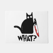 Paillasson Chat assassin avec couteau (Devant)