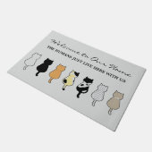 Paillasson Chat "Bienvenue à notre maison" (Incliné)