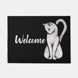 Paillasson Chat blanc mignon