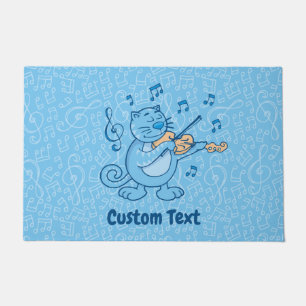 Paillasson Chat bleu avec mat de violon