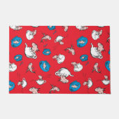 Paillasson Chat Dans Le Casquette | Le Motif rouge poisson (Devant)