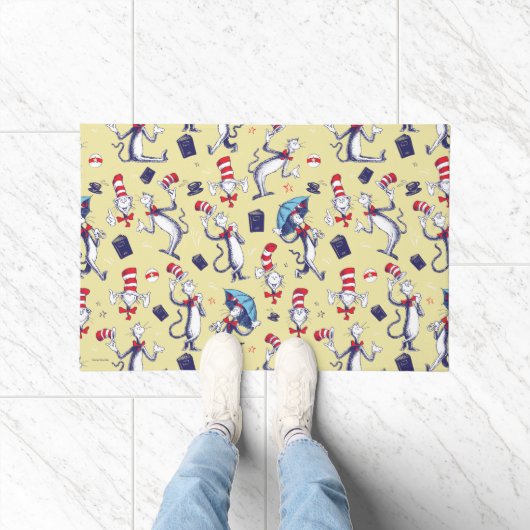 Paillasson Chat Dans Le Casquette | Motif jaune (Intérieur)