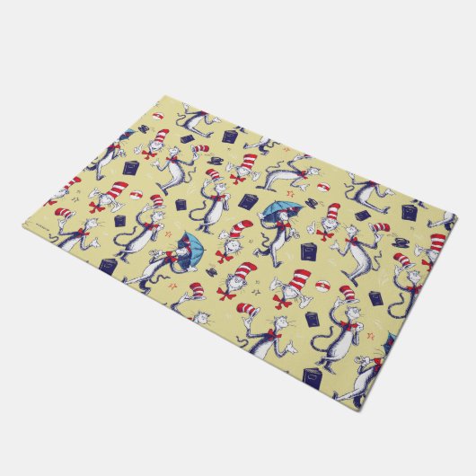 Paillasson Chat Dans Le Casquette | Motif jaune (Incliné)