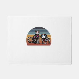 Paillasson Chat de crâne à sucre et Chemise de chien Funny Ré