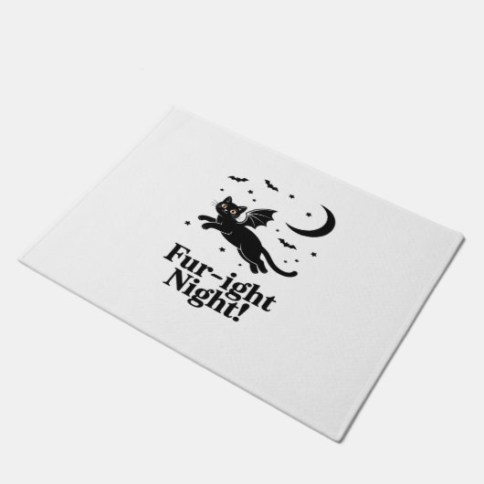 Paillasson Chat d'Halloween et amis Citrouilles mignonne chem (Incliné)