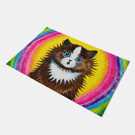 Paillasson Chat en arc-en-ciel, Louis Wain (Incliné)