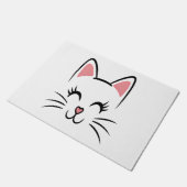 Paillasson Chat Face Whiskers Imprimer L'Amour Halloween (Incliné)