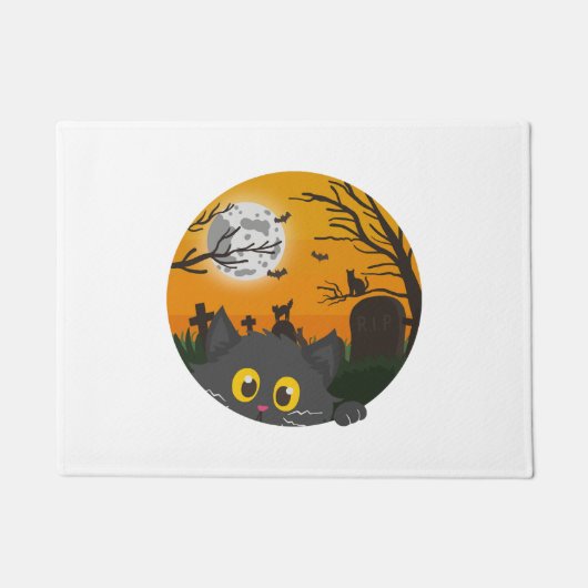 Paillasson Chat Halloween Kitten Halloween Costume d'Hallowee (Devant)