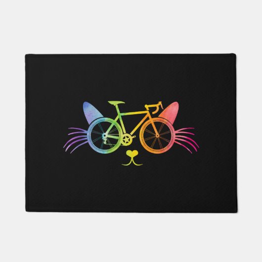 Paillasson Chat LGBT à vélo (Devant)