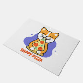 Paillasson Chat mangeant une pizza (Incliné)