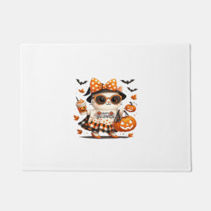 Paillasson Chat mignon d'Halloween � Chat de sorcière Kawaii