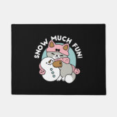 Paillasson Chat mignon en Engin à neige avec Art Snowman (Devant)