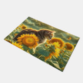 Paillasson Chat mignonne et tournesols (Incliné)