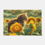 Paillasson Chat mignonne et tournesols (Devant)