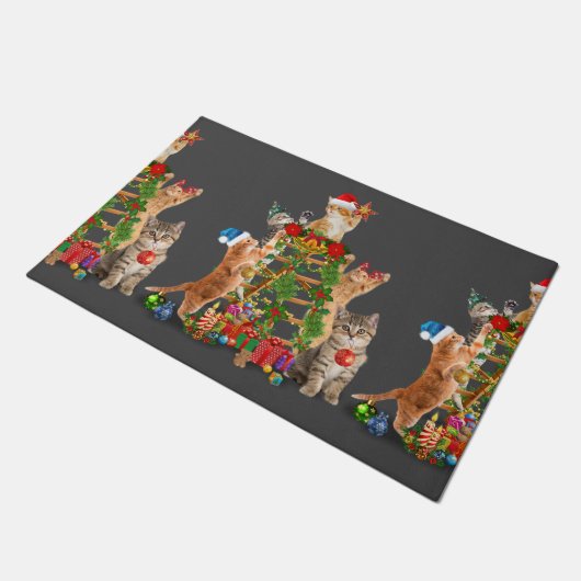 Paillasson Chat Noël Arbre Vilaire Noël Chat Maman Chat Papa (Incliné)