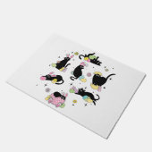 Paillasson Chat noir avec oeufs de lapin (Incliné)