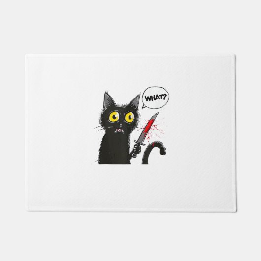 Paillasson Chat noir Costume Halloween Witchcraft Spider Web (Devant)