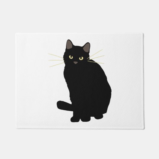 Paillasson Chat noir Dessin Cute Chat Noir Chat Maman Amoureu (Devant)