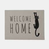 Paillasson Chat Noir Drôle Accroché | Cool Kitty personnalisé (Devant)