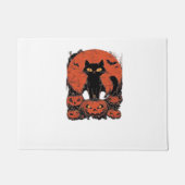 Paillasson Chat noir et Citrouille - Halloween T-shirt Art Cl (Devant)