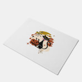 Paillasson Chat noir et Halloween rétro atomique Citrouille (Incliné)