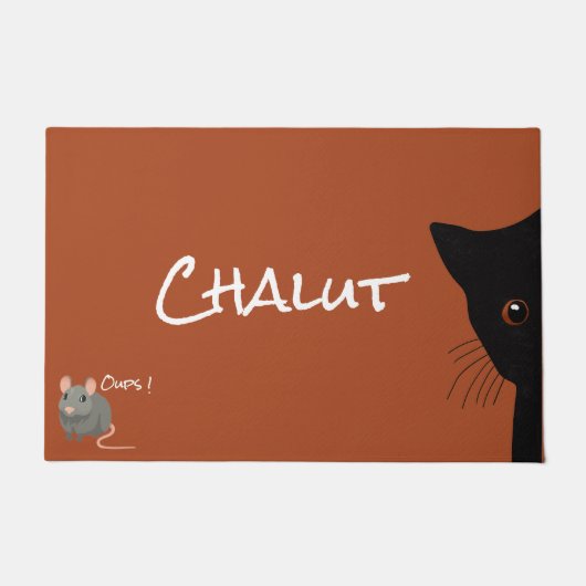 Paillasson chat noir et souris (Devant)