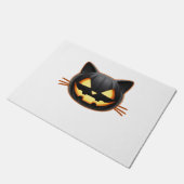 Paillasson Chat noir Jack o'Lantern Emoji T-shirt classique (Incliné)