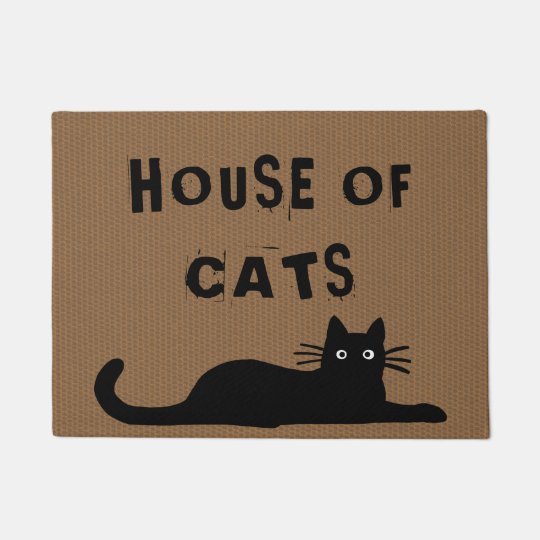 Paillasson Chat Noir Maison Des Chats Texte Personnalise Zazzle Be